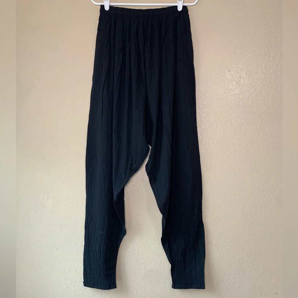 INTERNATIONAL MALE Avant Garde Airy Woven Gauze Drop Crotch Pants Size M NWT